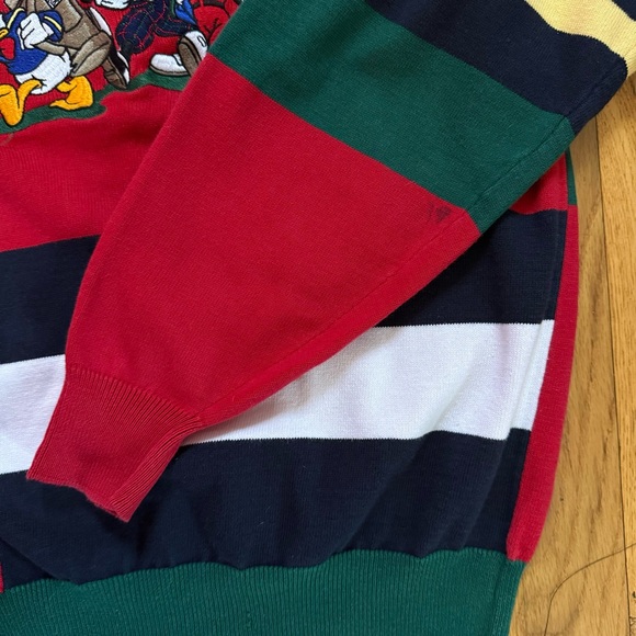 Vintage 80s/90s The Disney Store Embroidered Golf Club Color Blocked Sweater L - Picture 5 of 13